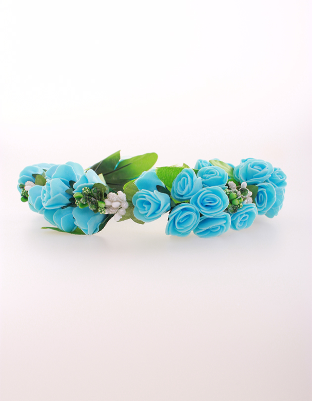 Rochelle Floral Crown in Baby Blue